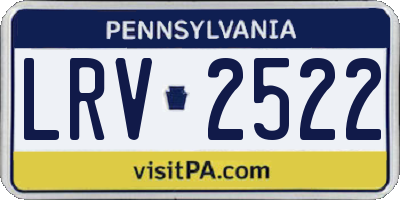 PA license plate LRV2522