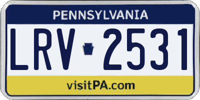 PA license plate LRV2531