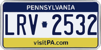 PA license plate LRV2532