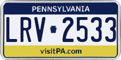 PA license plate LRV2533