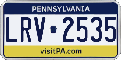 PA license plate LRV2535