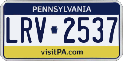 PA license plate LRV2537