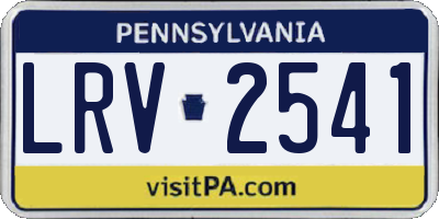 PA license plate LRV2541