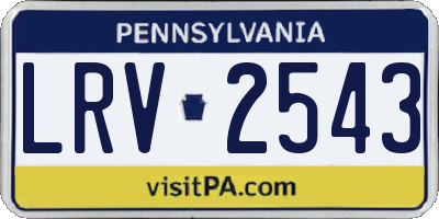 PA license plate LRV2543