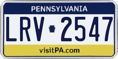 PA license plate LRV2547
