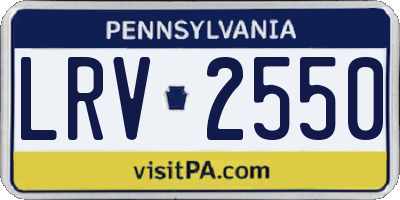 PA license plate LRV2550