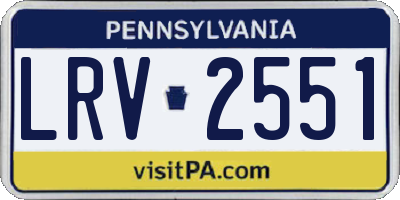 PA license plate LRV2551