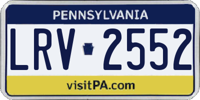 PA license plate LRV2552