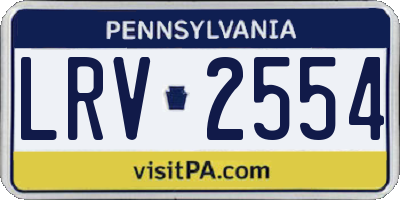 PA license plate LRV2554