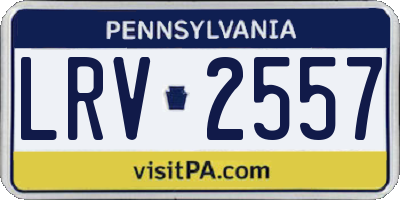 PA license plate LRV2557