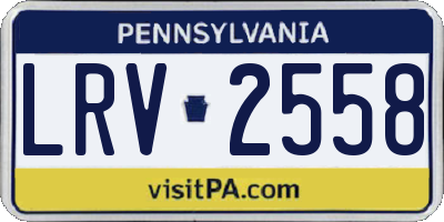 PA license plate LRV2558