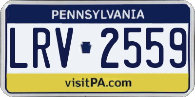 PA license plate LRV2559