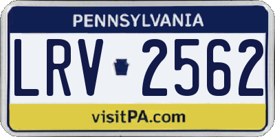 PA license plate LRV2562