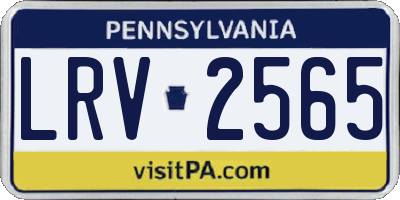 PA license plate LRV2565