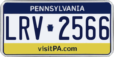 PA license plate LRV2566