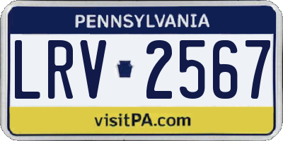 PA license plate LRV2567