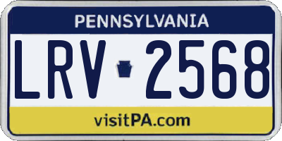 PA license plate LRV2568