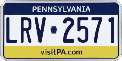 PA license plate LRV2571