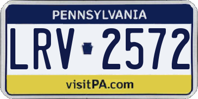 PA license plate LRV2572