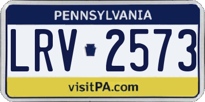 PA license plate LRV2573