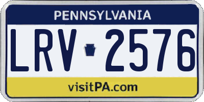 PA license plate LRV2576