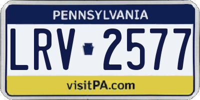 PA license plate LRV2577