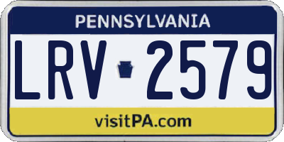 PA license plate LRV2579