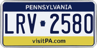 PA license plate LRV2580