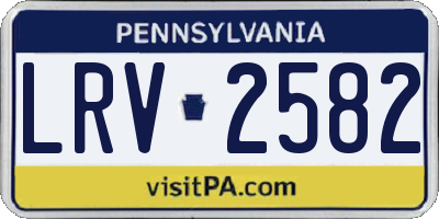 PA license plate LRV2582