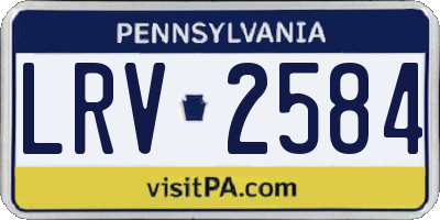PA license plate LRV2584