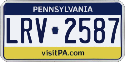 PA license plate LRV2587