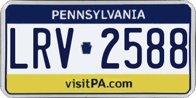 PA license plate LRV2588