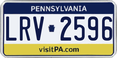PA license plate LRV2596