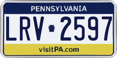PA license plate LRV2597