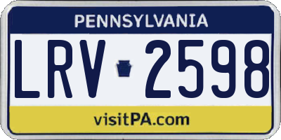 PA license plate LRV2598
