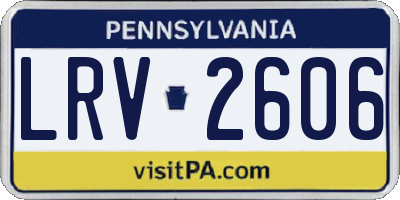 PA license plate LRV2606