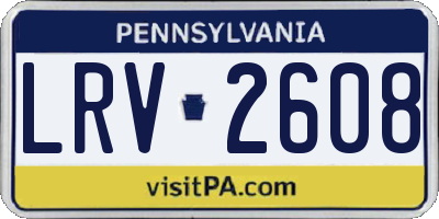 PA license plate LRV2608