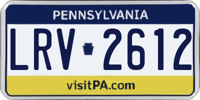 PA license plate LRV2612