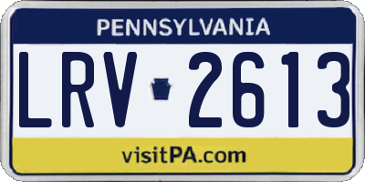 PA license plate LRV2613