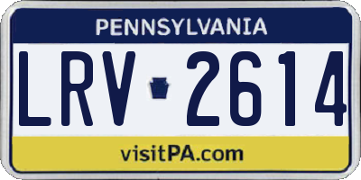 PA license plate LRV2614
