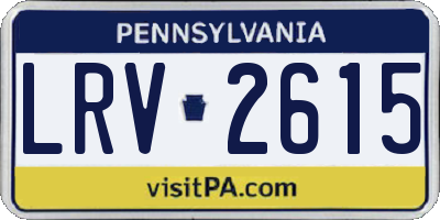 PA license plate LRV2615