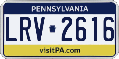 PA license plate LRV2616