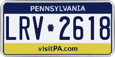 PA license plate LRV2618