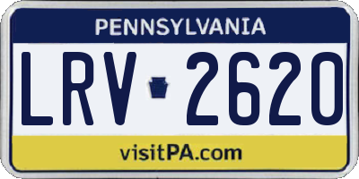 PA license plate LRV2620