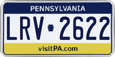 PA license plate LRV2622