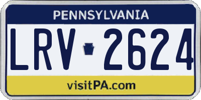 PA license plate LRV2624