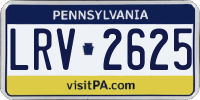 PA license plate LRV2625