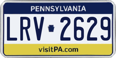 PA license plate LRV2629