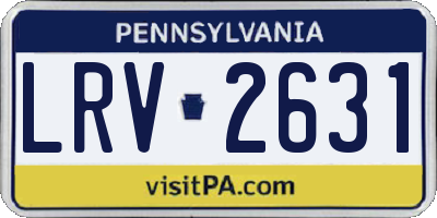 PA license plate LRV2631