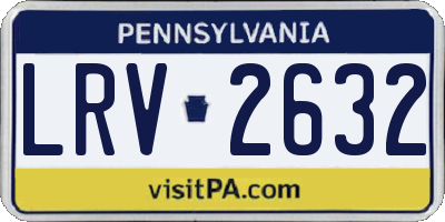 PA license plate LRV2632